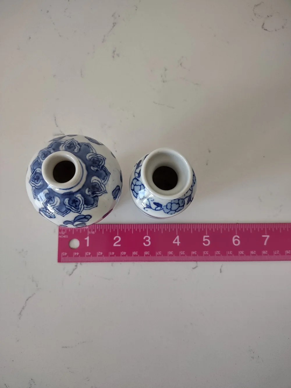Blue and White Porcelain Mini Vases - Decorative Home Accents